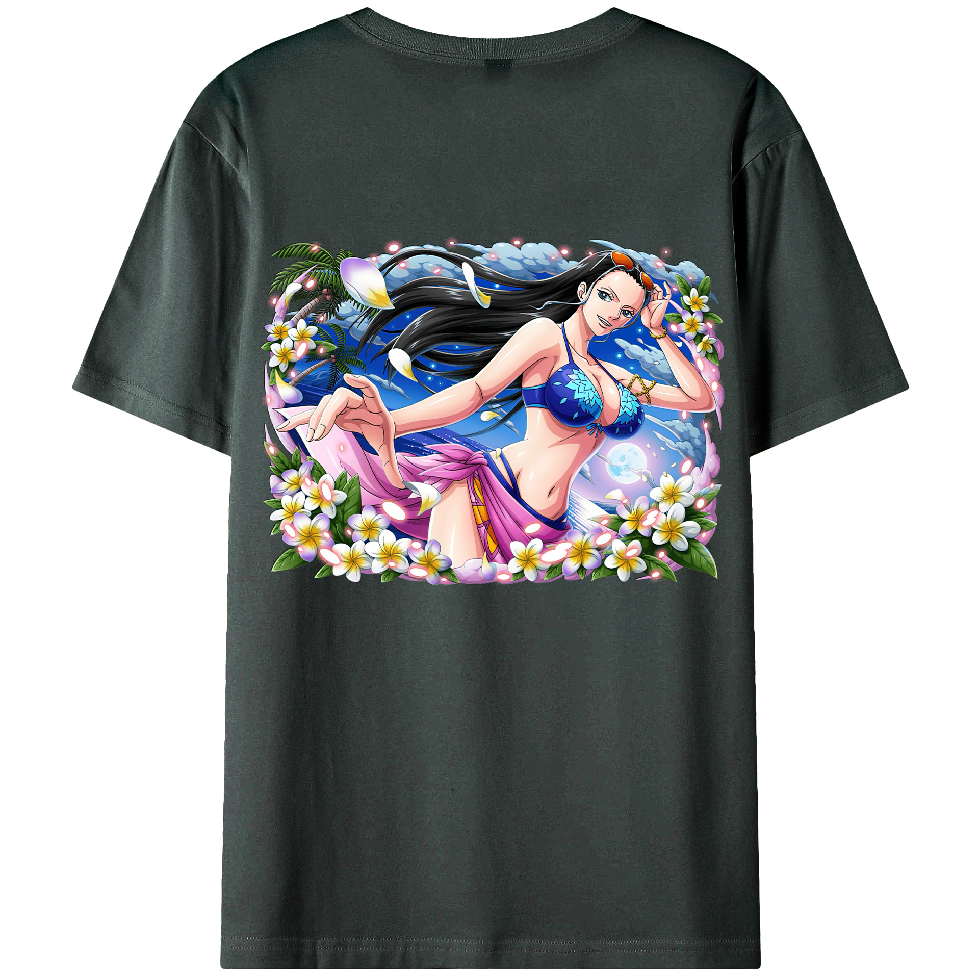 ワンピース ニコ・ロビン ONE PIECE Nico Robin 綿100％ メンズ半袖Tシャツ（バックプリント） 通気性